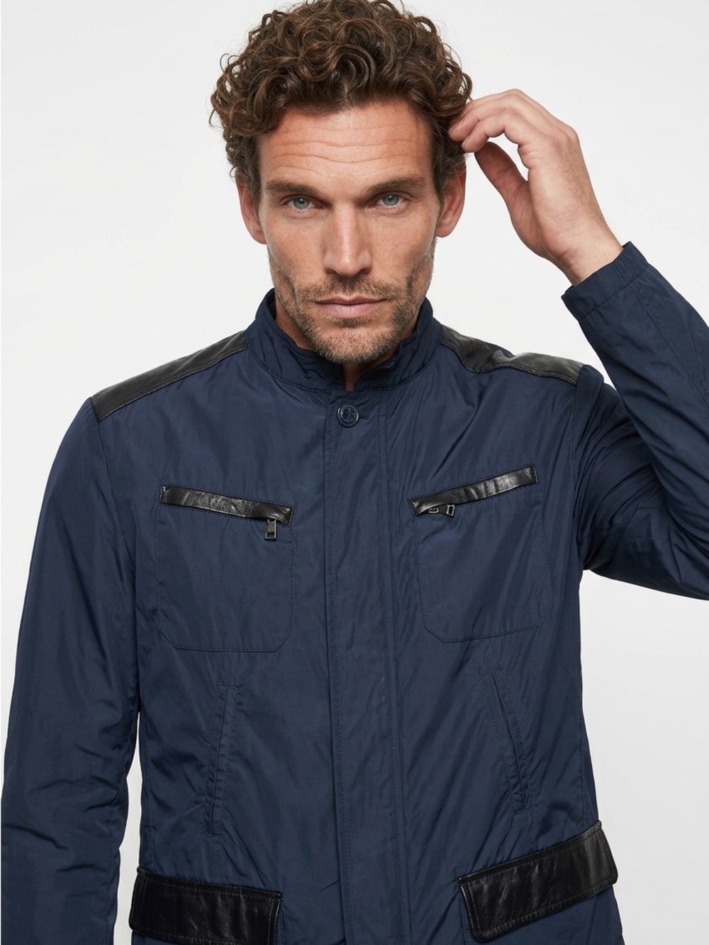 💼🖤 ETRO Men’s Full Zip Bomber Jacket M 🇮🇹 Leather Trim Down-Lined |‎ Italy